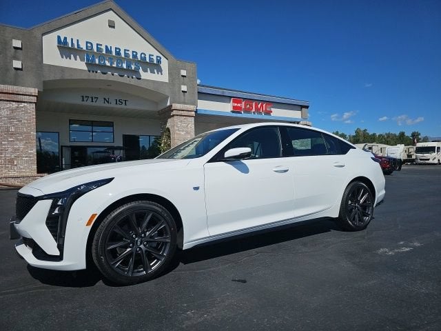 2026 Cadillac CT5 Sport in Summit White — front three-quarter view