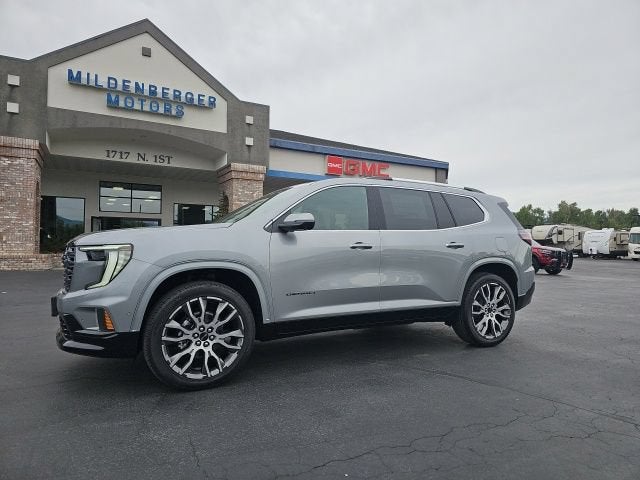 2026 GMC Acadia Denali Ultimate in Sterling Metallic — front three-quarter view