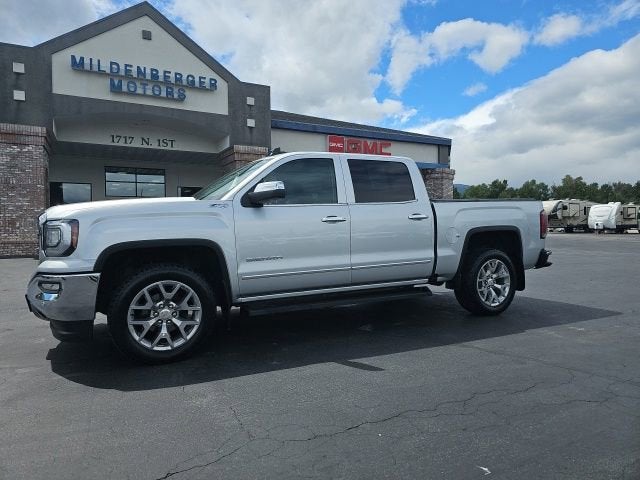 2018 GMC Sierra 1500 SLT in Quicksilver Metallic — front three-quarter view