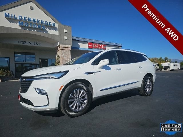 2024 Buick Enclave Premium in Summit White — front three-quarter view