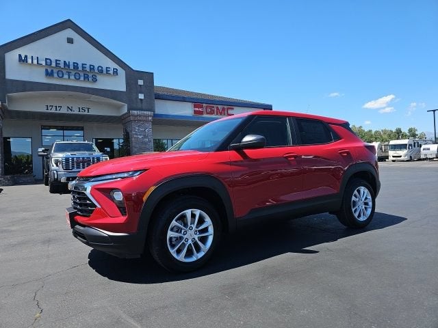 2026 Chevrolet Trailblazer LS in Apex Red — front three-quarter view